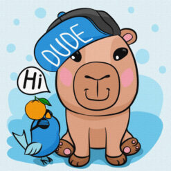 Капибара с шапка