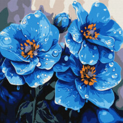 Рисуване по номера с акрилни бои върху платно на подрамка - 30 х 30 - Теменужки