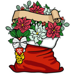 Рисуване по номера с акрилни бои върху платно на подрамка - 30 х 30 - Коледен чувал