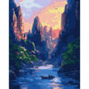 Рисуване по номера с акрилни бои върху платно на подрамка 40х50 см. - Магическа планина