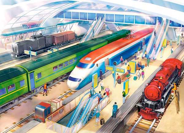 Пъзел Castorland от 100 части - На гарата - Image 2