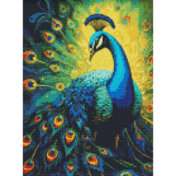 Диамантен гоблен - канава на подрамка 30 х 40 см - Паун