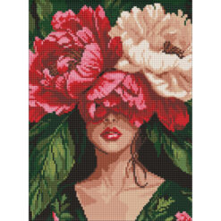 Диамантен гоблен - канава на подрамка 30 х 40 см - Божури