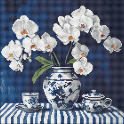 Диамантен гоблен - канава на подрамка 40 х 40 см. - Орхидеи