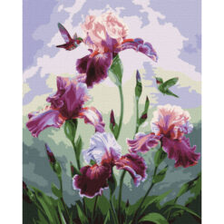 Рисуване по номера с акрилни бои върху платно на подрамка 40х50 см. - Перуники