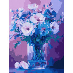 Рисуване по номера с акрилни бои върху платно на подрамка 30х40 см. - Нежни цветя