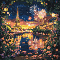 Рисуване по номера с акрилни бои върху платно на подрамка 40х40 см. - Париж