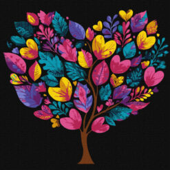 Рисуване по номера с акрилни бои върху платно на подрамка 30х30 см. - Дървото на живота