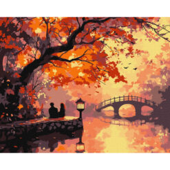 Рисуване по номера с акрилни бои върху платно на подрамка 40х50 см. - Есенна идилия