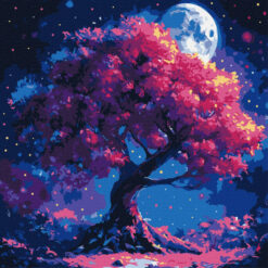 Рисуване по номера с акрилни бои върху платно на подрамка 40х40 см. - Мистично дърво