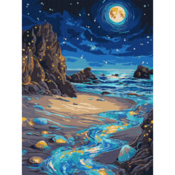 Рисуване по номера с акрилни бои върху платно на подрамка 30х40 см. - Блестящ бряг