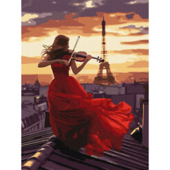 Рисуване по номера с акрилни бои върху платно на подрамка 30х40 см. - Цигуларка