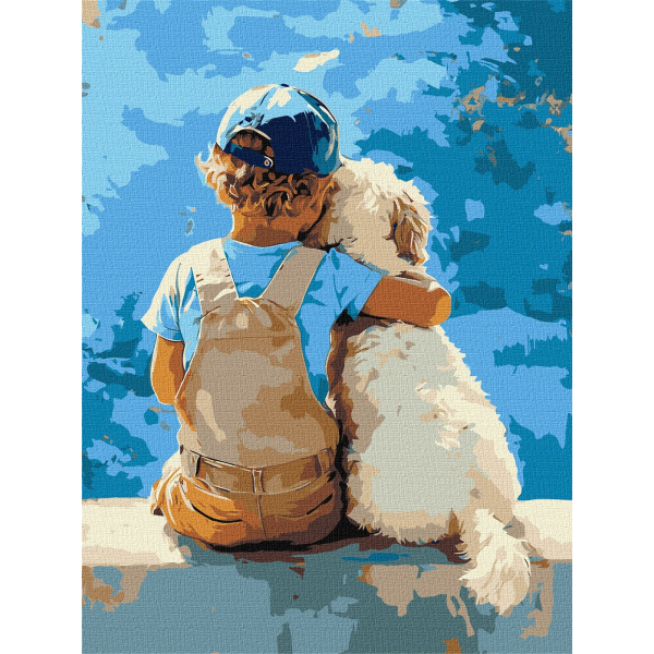 Рисуване по номера с акрилни бои върху платно на подрамка 30х40 см. - Приятели