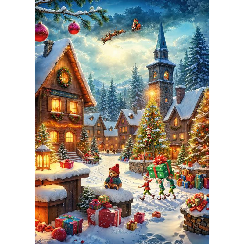 Пъзел Cherry Pazzi от 2000 части - Помощници на Дядо Коледа - Image 2