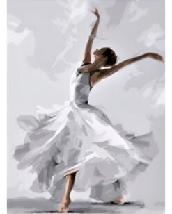 Рисуване по номера "Танцьорка в бяло" 40х50см с подрамка W5004