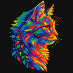 Рисуване по номера с акрилни бои върху платно на подрамка 30 х 30 см. - Ярка котка